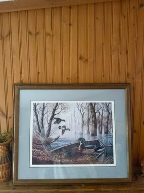 “Drawing A Pair” Framed and Signed, John Elberhardt, Wildlife Duck Print